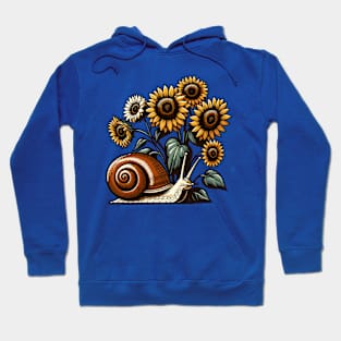 Snail with sunflowers Hoodie